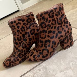 Madewell Amelia calf hair leopard print boot